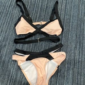 Bikini with cool strap on bottom and top